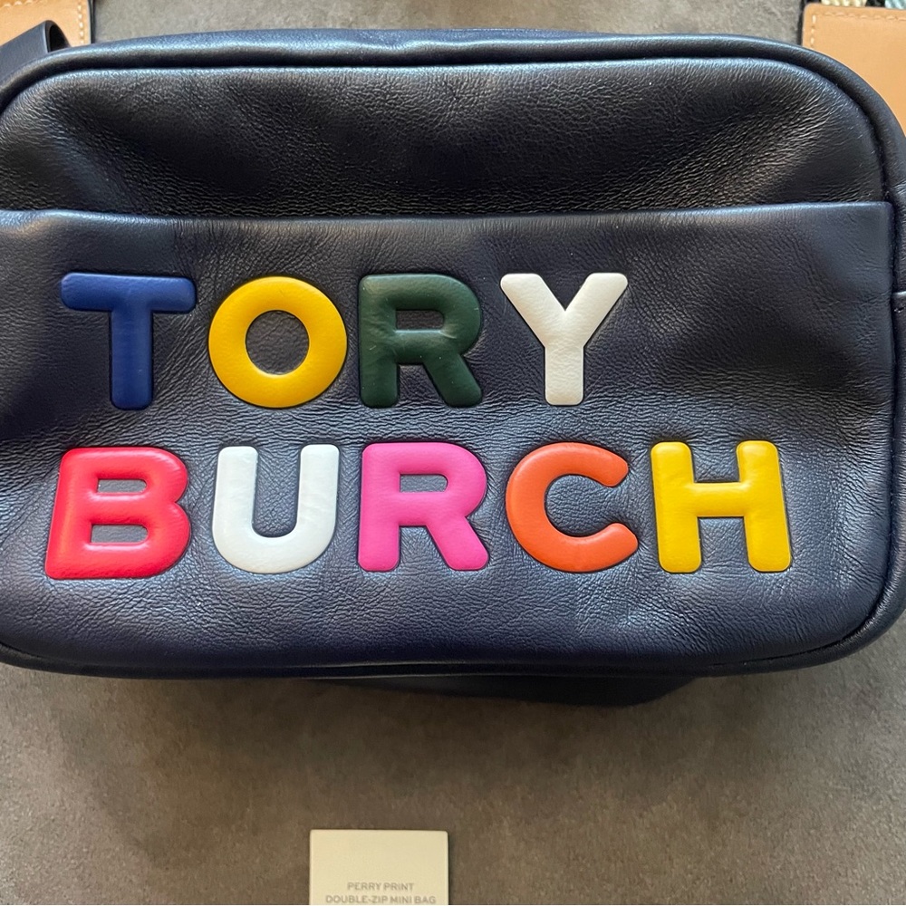 Tory Burch Perry double zip mini bag - navy - Picture 8 of 8